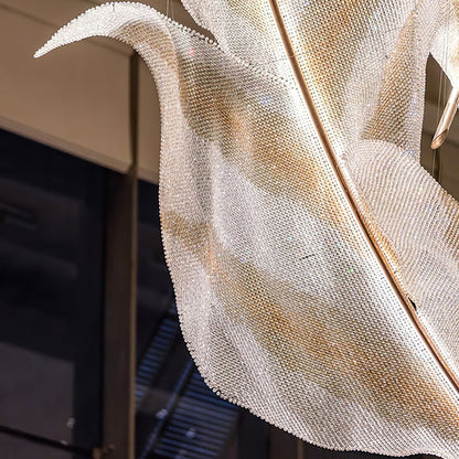 Falling Glass Leaf Chandelier - Loonglight