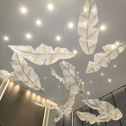 Falling Glass Leaf Chandelier - Loonglight