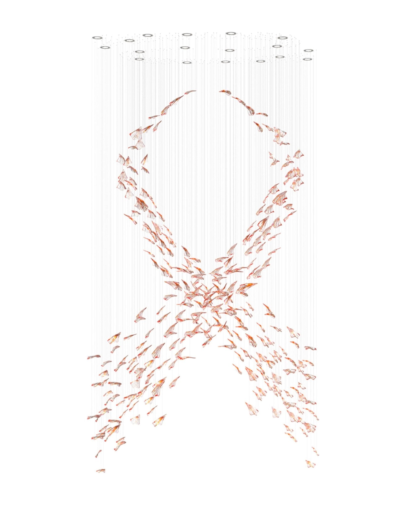 Flamenco Glass Leaf Chandelier - Loonglight