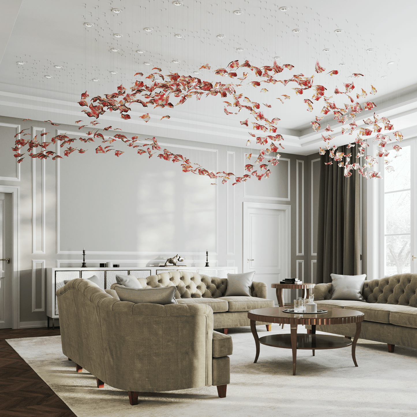 Flamenco Glass Leaf Chandelier - Loonglight