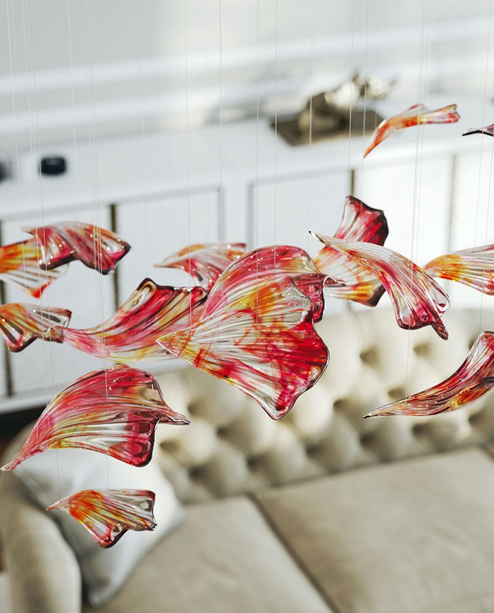Flamenco Glass Leaf Chandelier - Loonglight