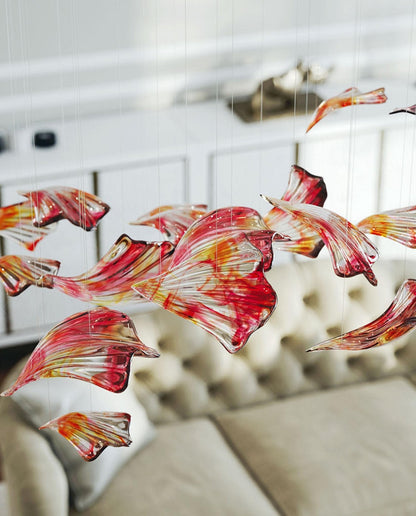 Flamenco Glass Leaf Chandelier - Loonglight