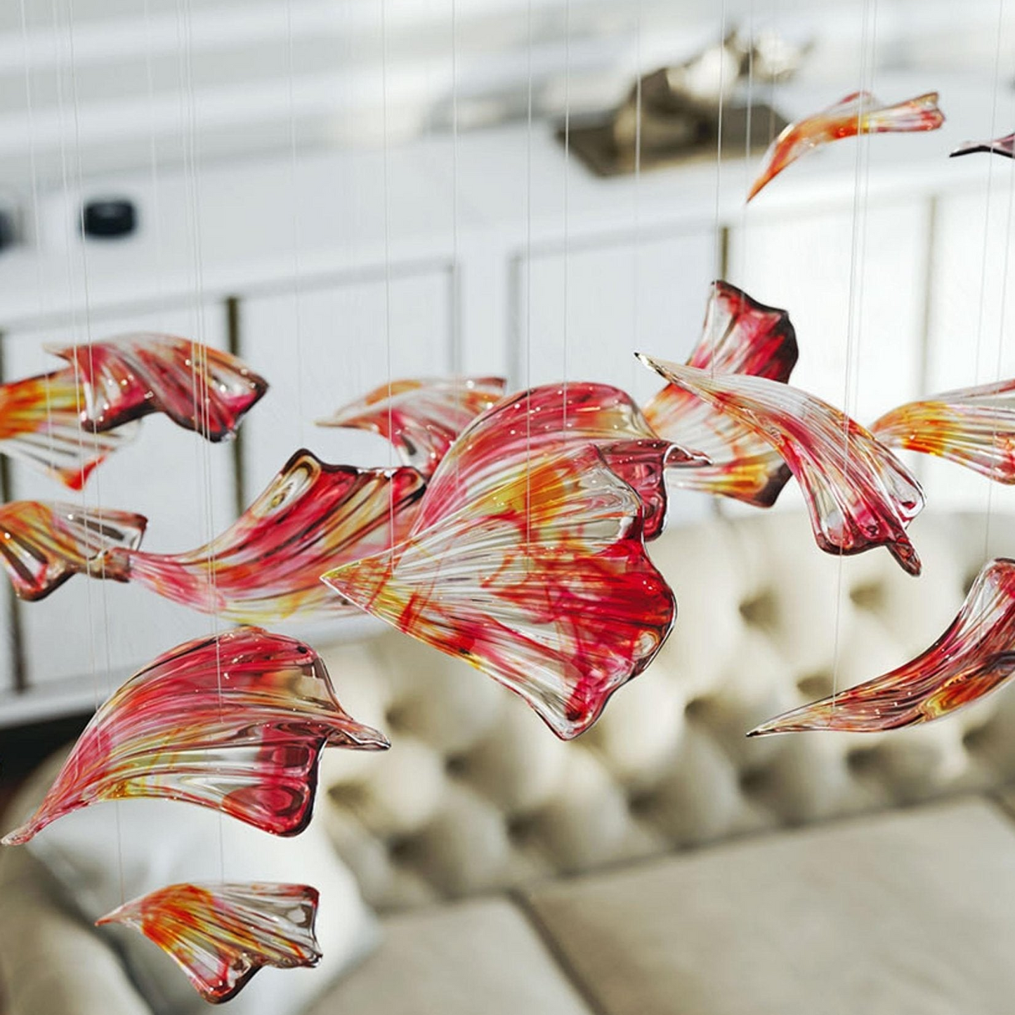 Flamenco Glass Leaf Chandelier - Loonglight