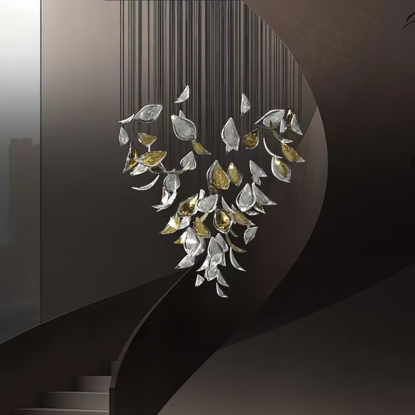 Bloom Glass Leaf Chandelier