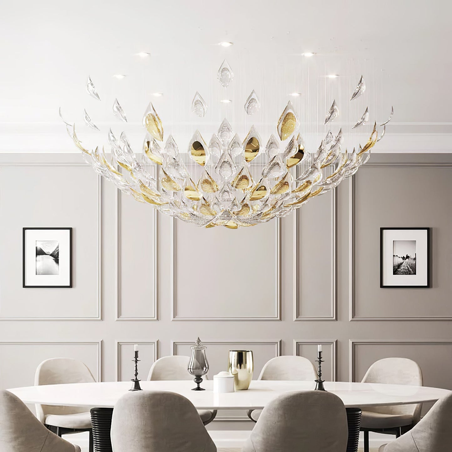 Bloom Glass Leaf Chandelier