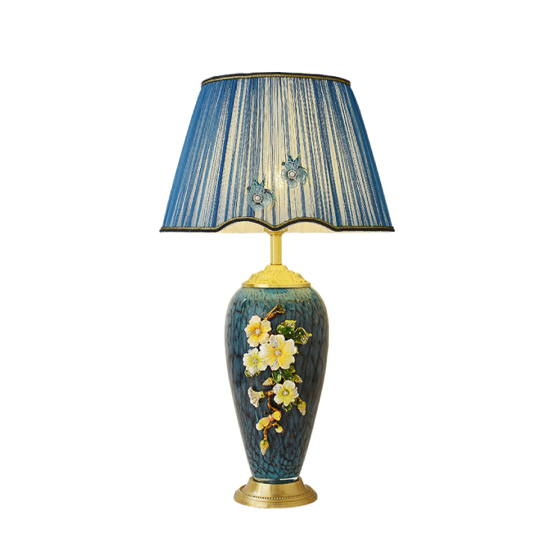 Florence Blue Floral Enamel Table Lamp