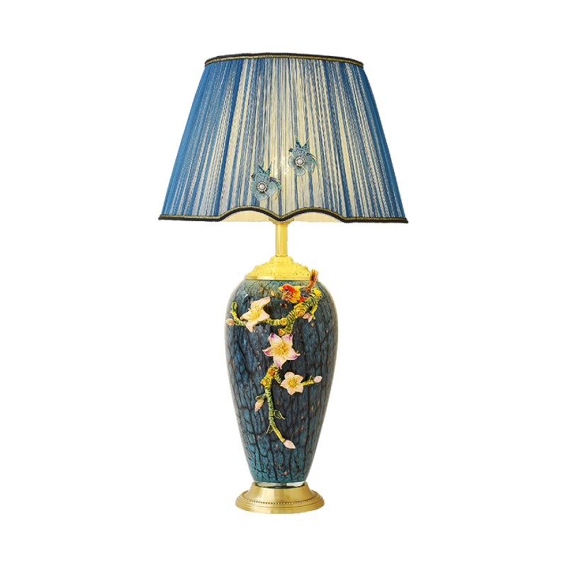 Florence Blue Floral Enamel Table Lamp