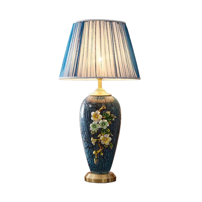 Florence Blue Floral Enamel Table Lamp