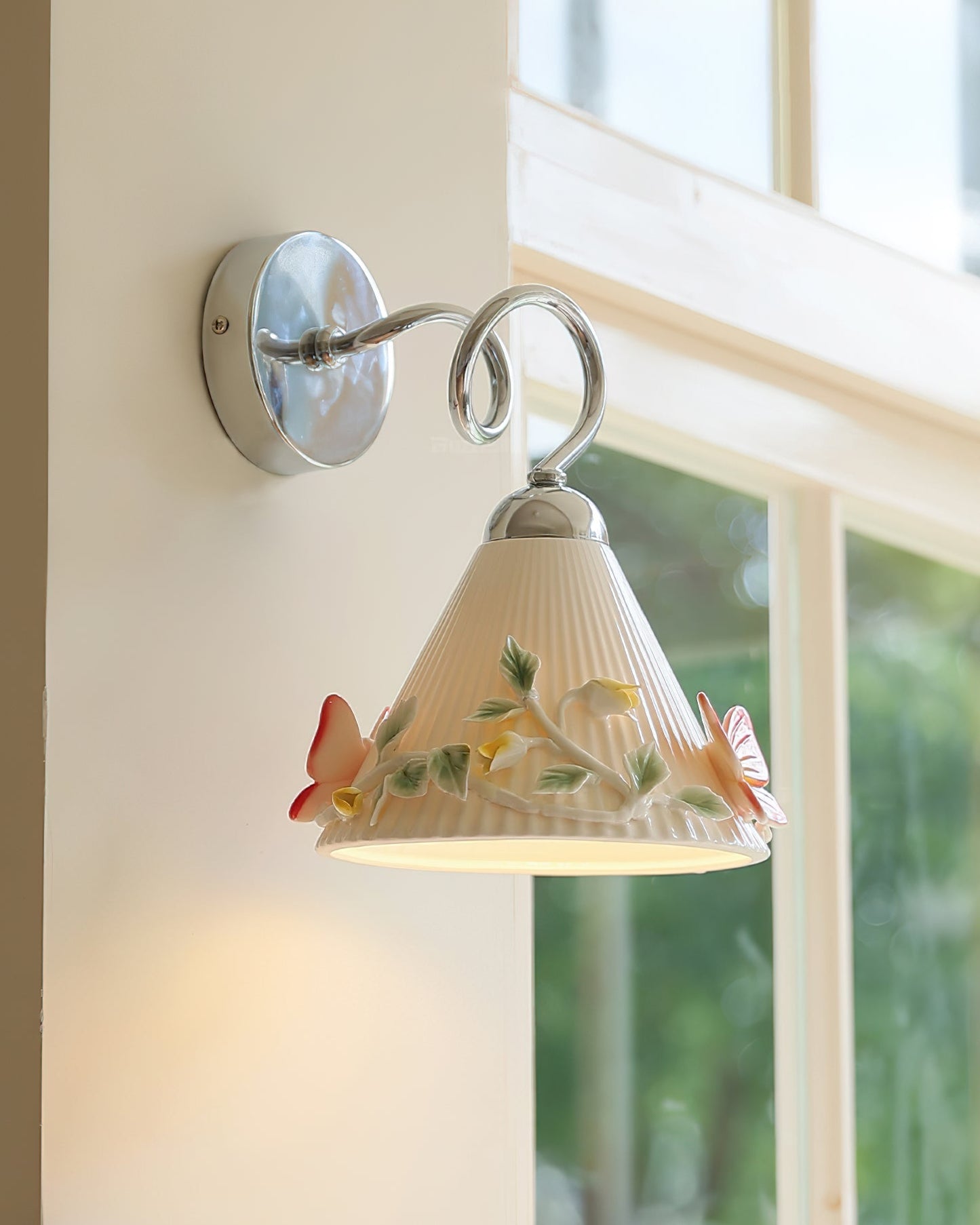 Florynna Butterfly Ceramic Wall Lamp