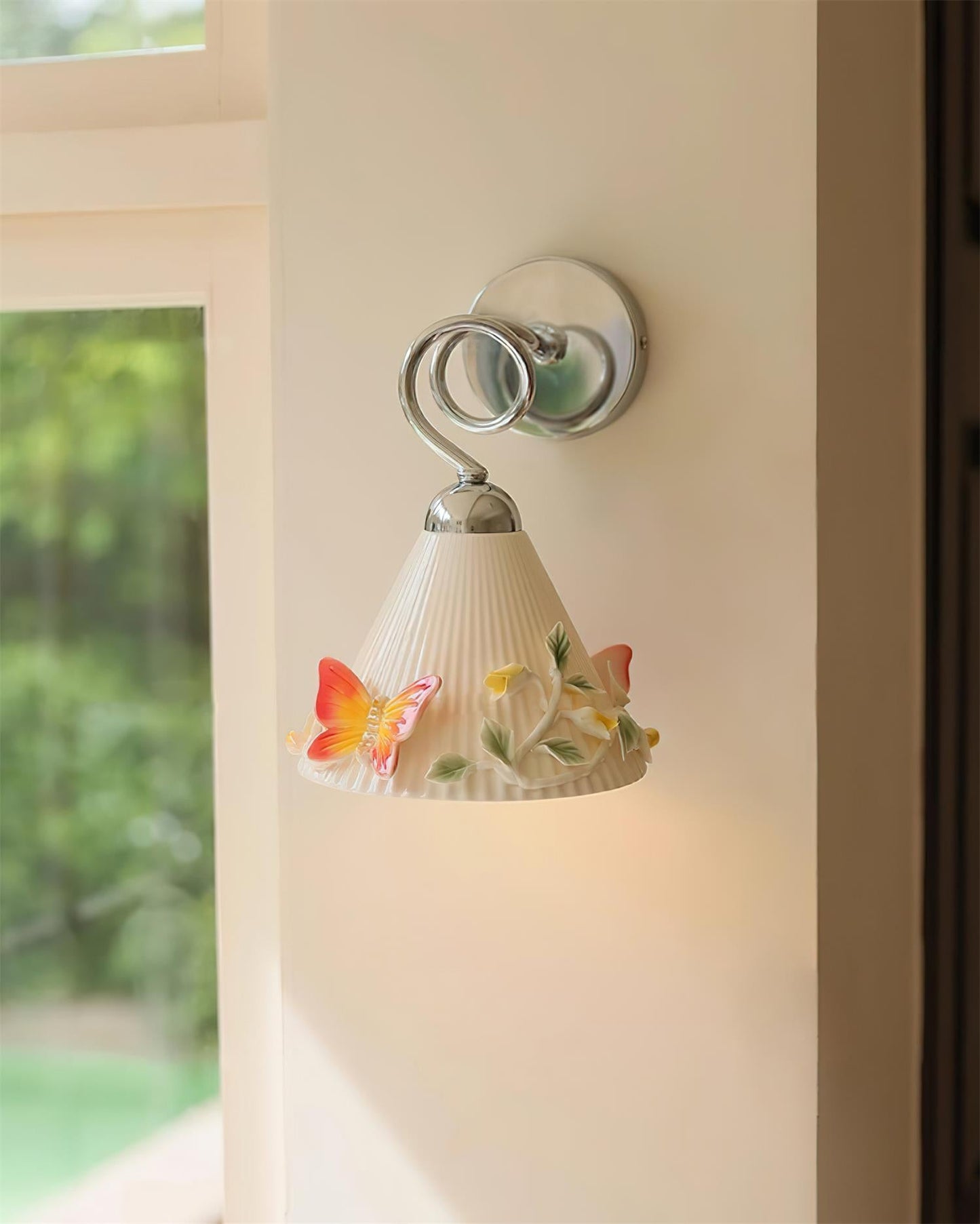 Florynna Butterfly Ceramic Wall Lamp