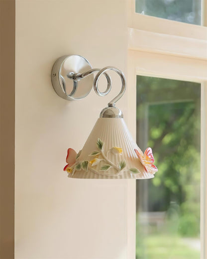Florynna Butterfly Ceramic Wall Lamp