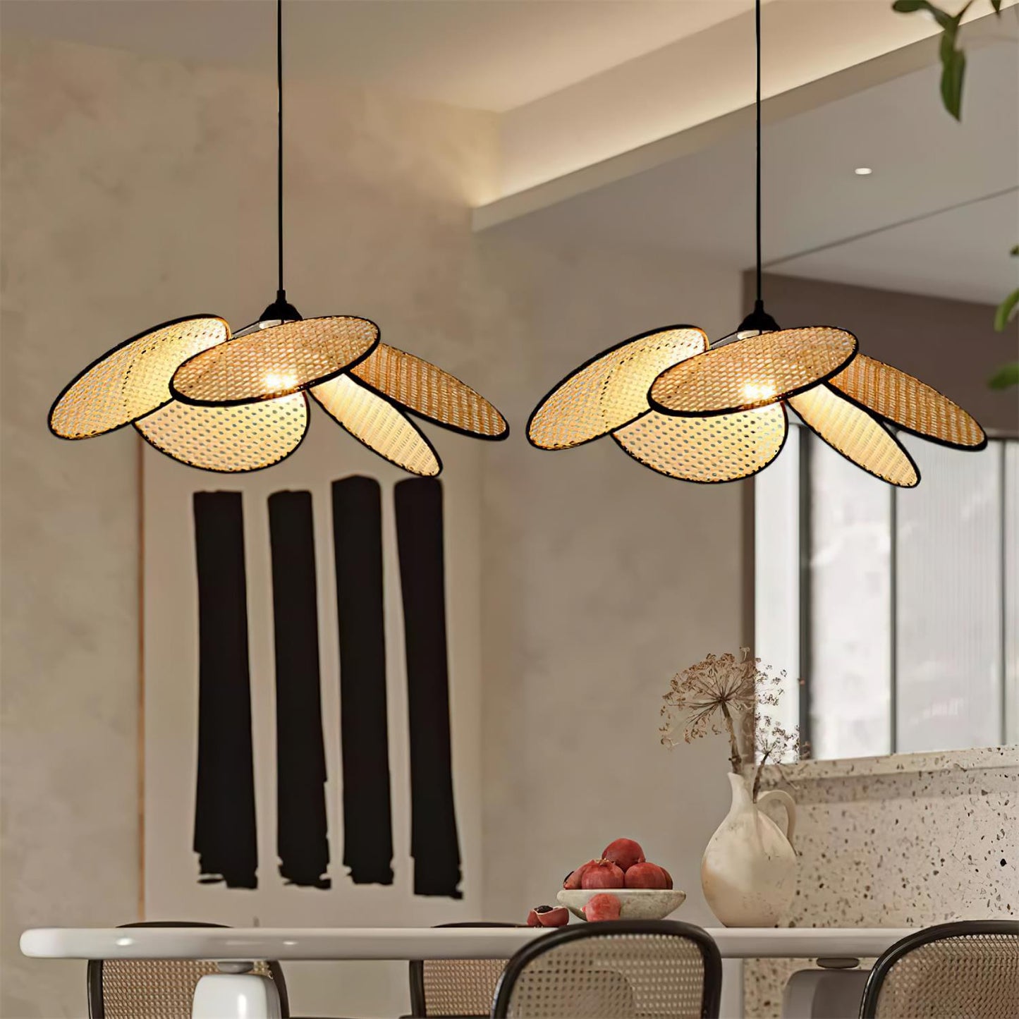 Rattan Flower Pendant Light - Loonglight