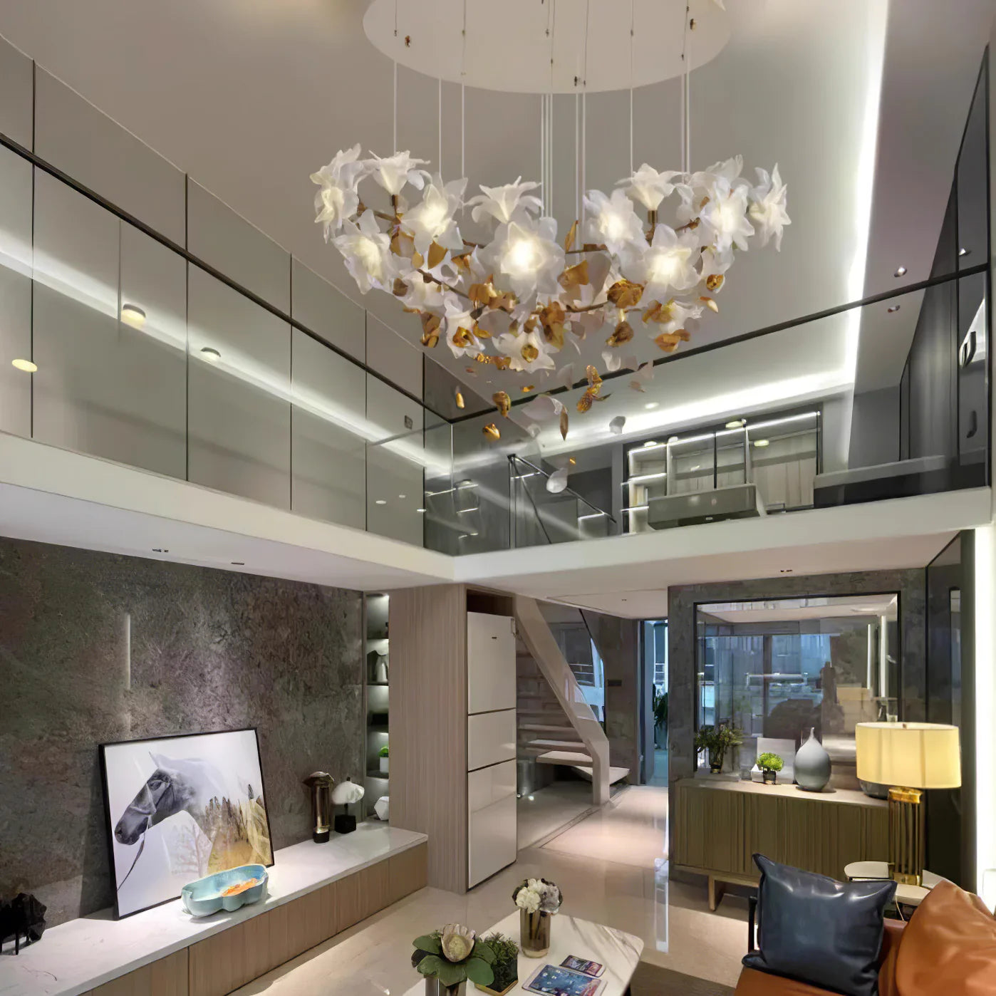 Fluttering Flowers Chandelier - Loonglight