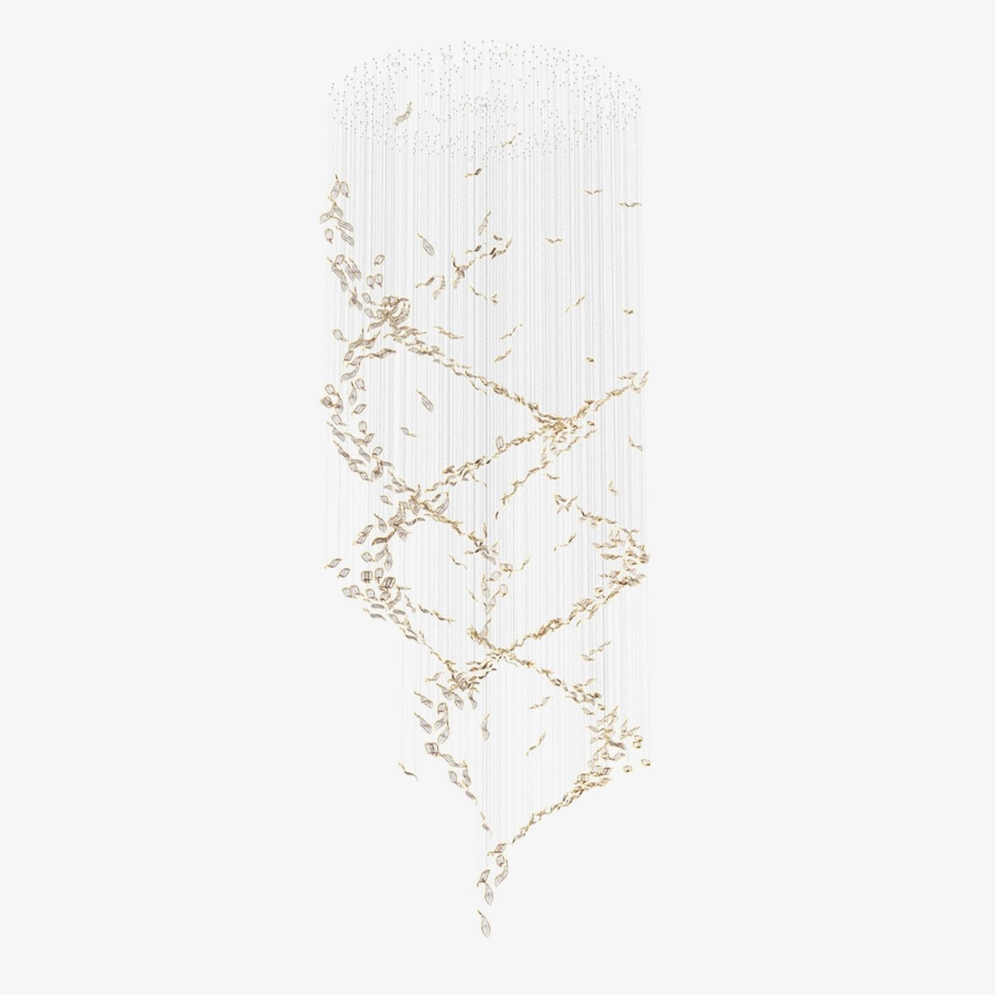 Fluttering Glass Leaf Chandelier - Loonglight