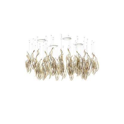 Fluttering Glass Leaf Chandelier - Loonglight