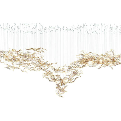 Fluttering Glass Leaf Chandelier - Loonglight