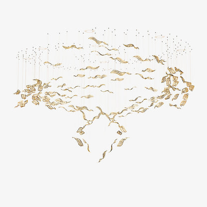 Fluttering Glass Leaf Chandelier - Loonglight