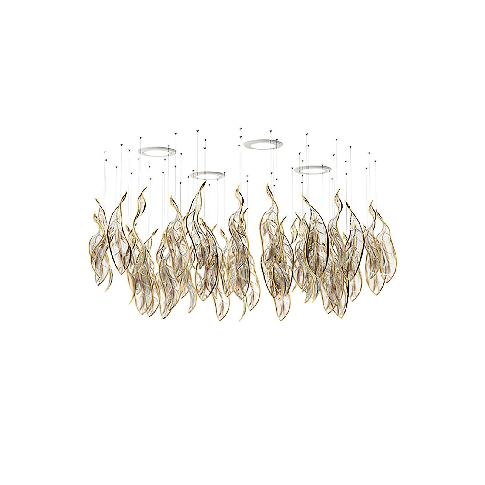 Fluttering Glass Leaf Chandelier - Loonglight