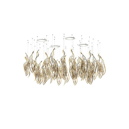Fluttering Glass Leaf Chandelier - Loonglight