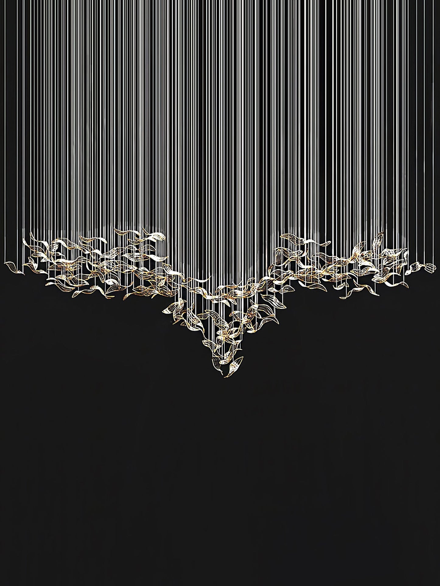 Fluttering Glass Leaf Chandelier - Loonglight