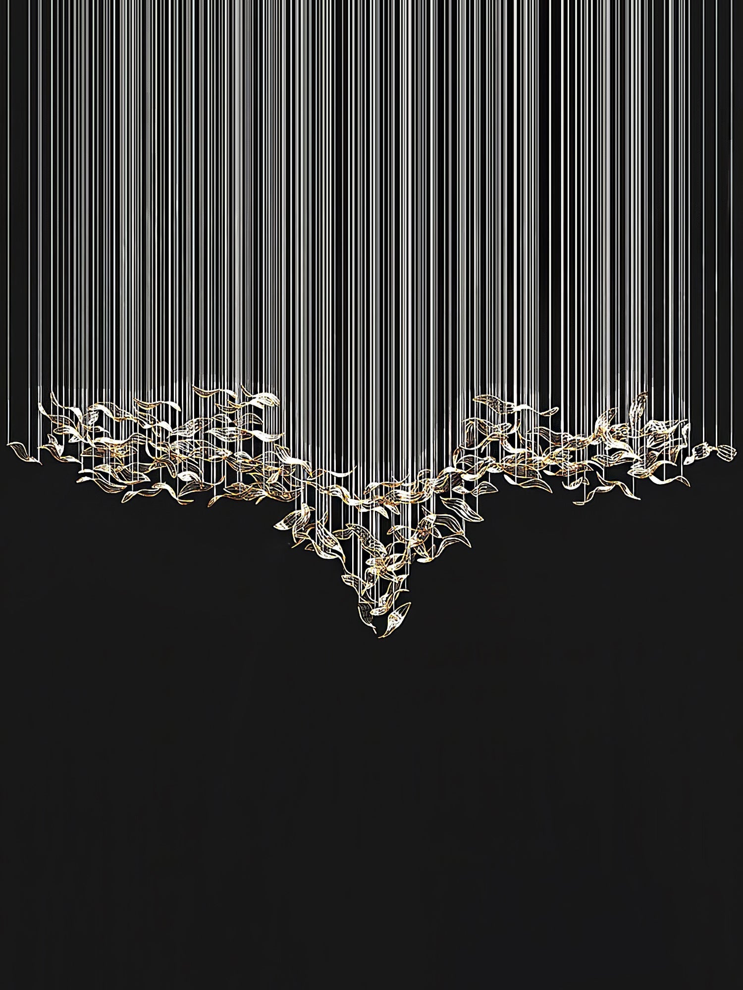 Fluttering Glass Leaf Chandelier - Loonglight