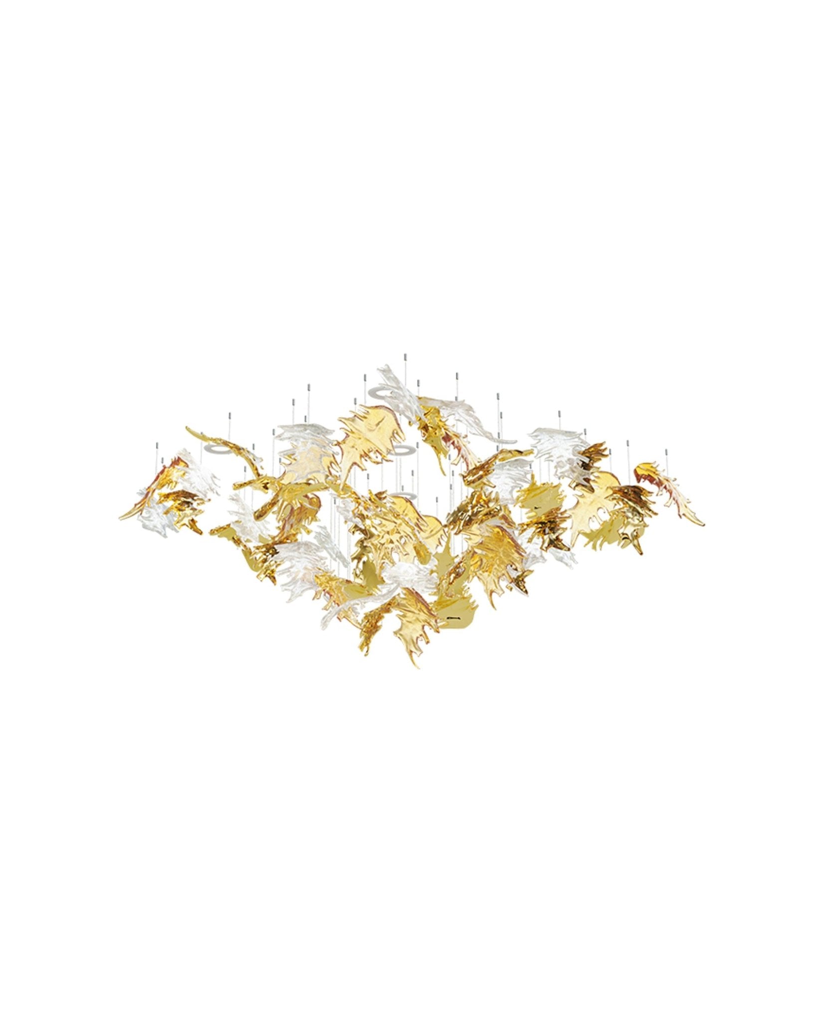 Luxury Cascading Glass Leaf Chandelier - Loonglight