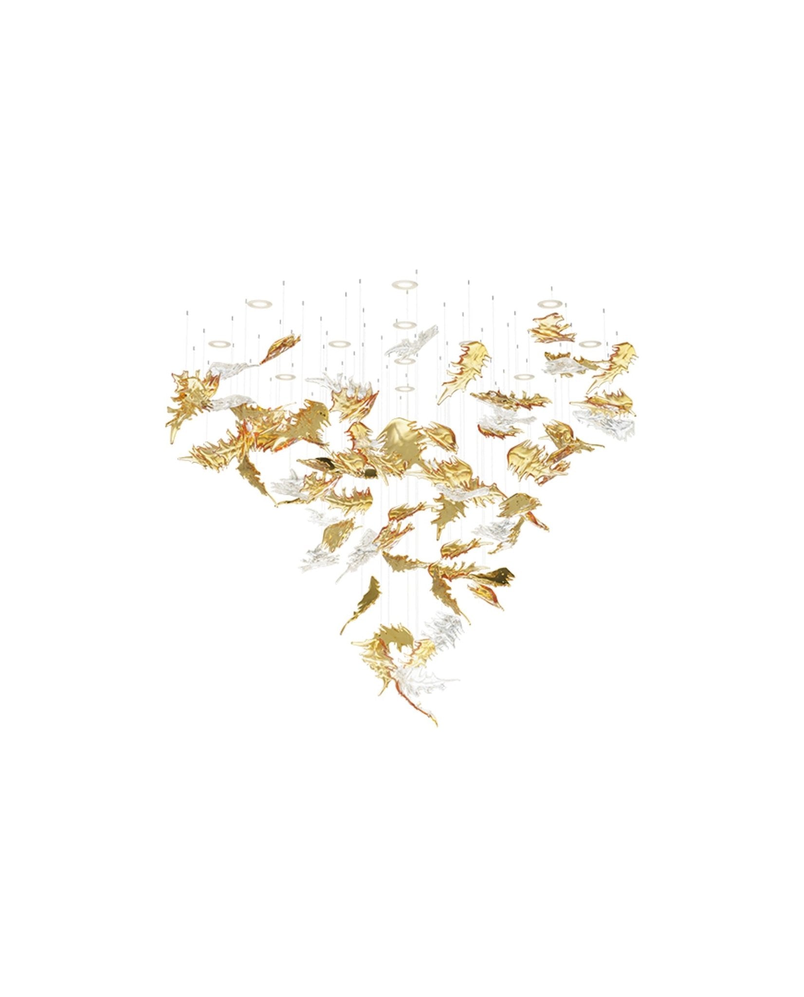 Luxury Cascading Glass Leaf Chandelier - Loonglight