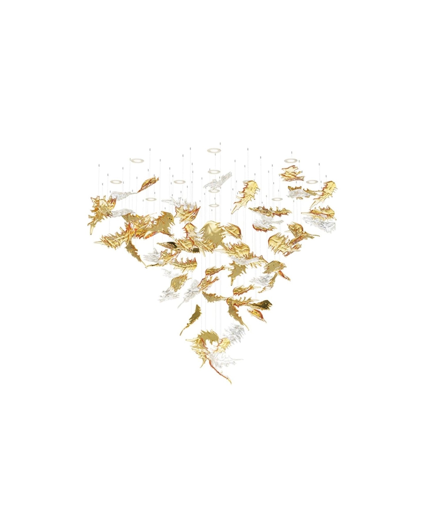 Luxury Cascading Glass Leaf Chandelier - Loonglight