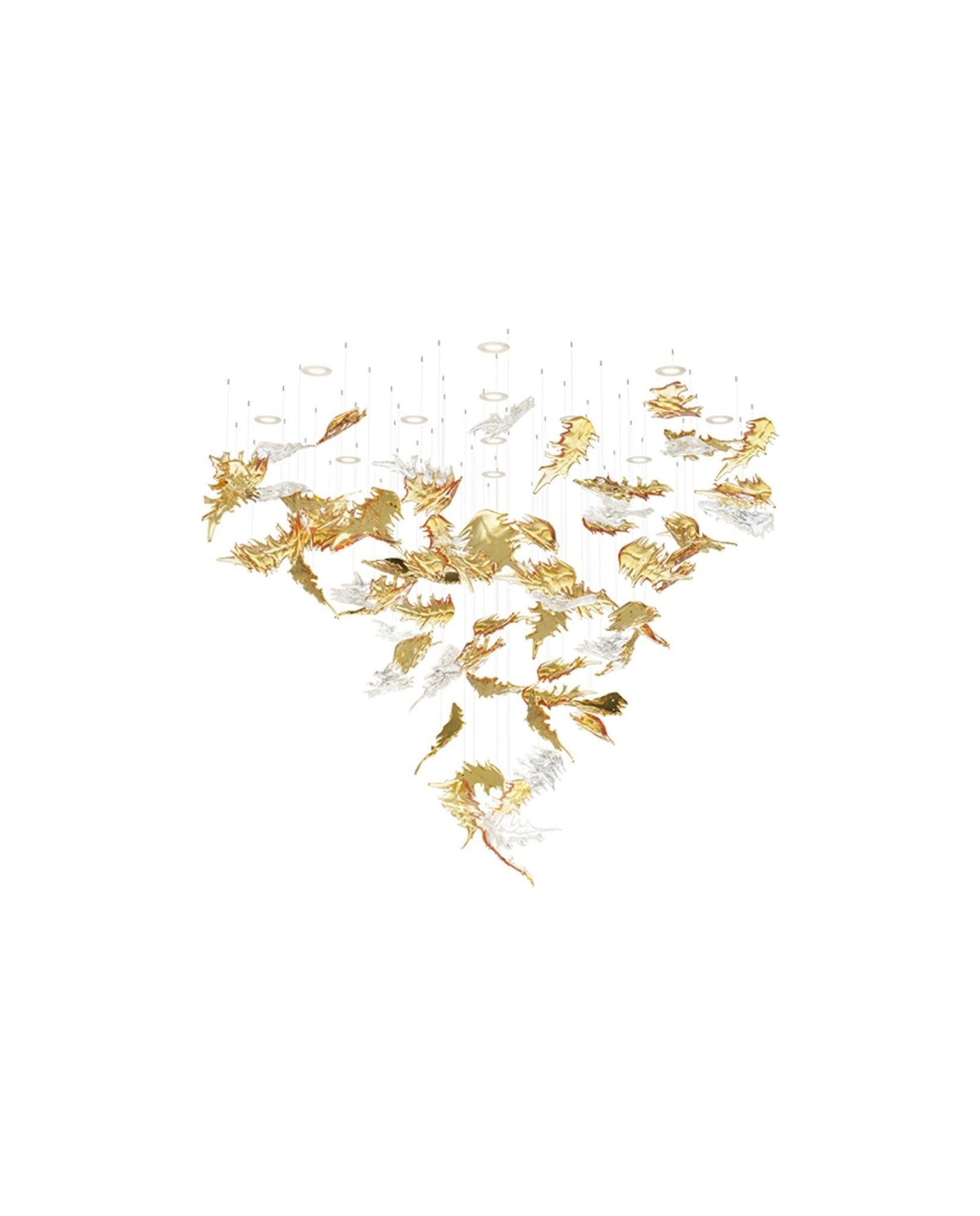 Luxury Cascading Glass Leaf Chandelier - Loonglight