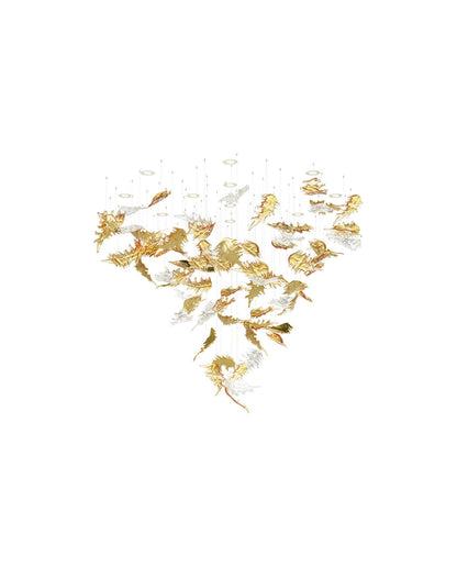 Luxury Cascading Glass Leaf Chandelier - Loonglight
