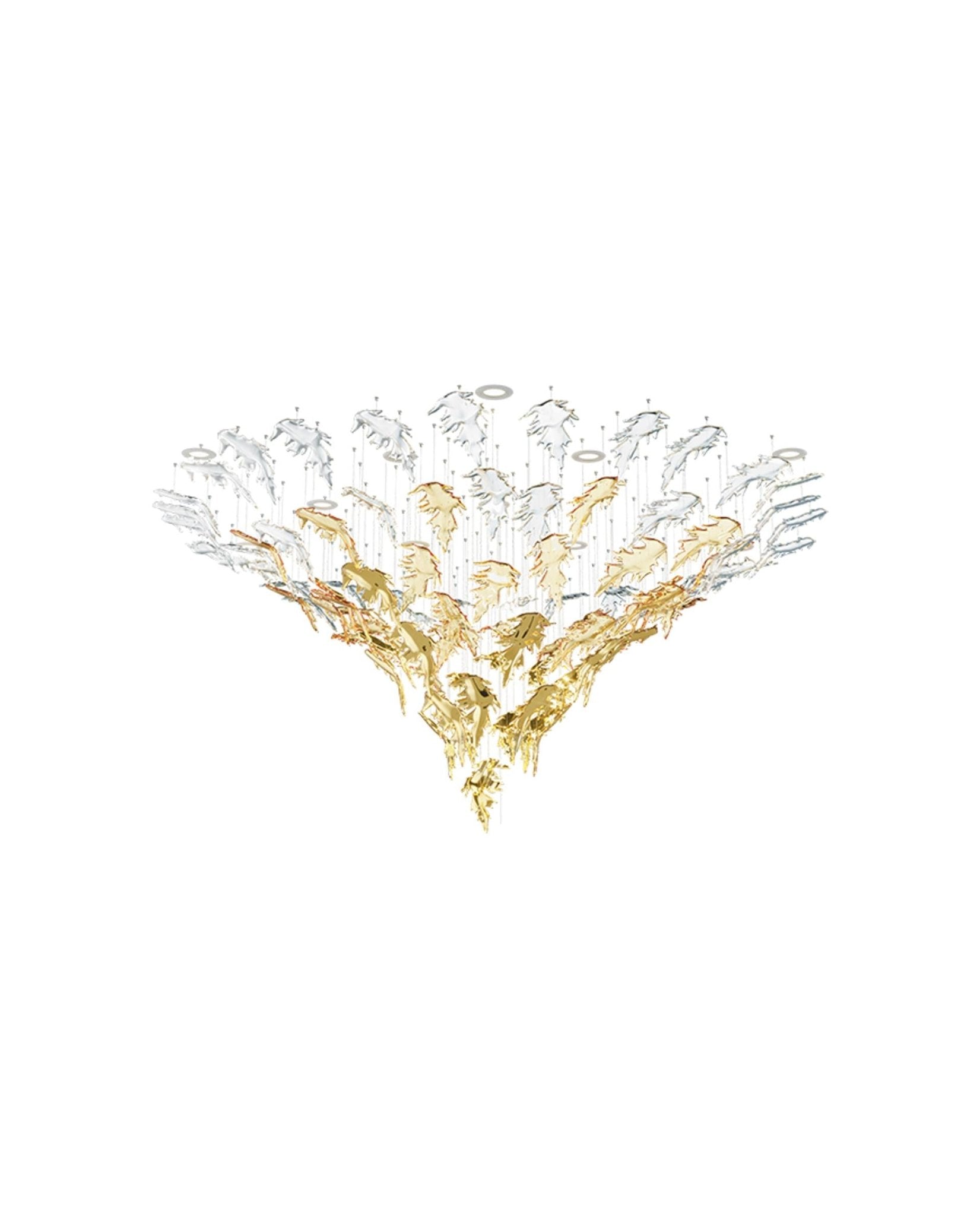 Luxury Cascading Glass Leaf Chandelier - Loonglight