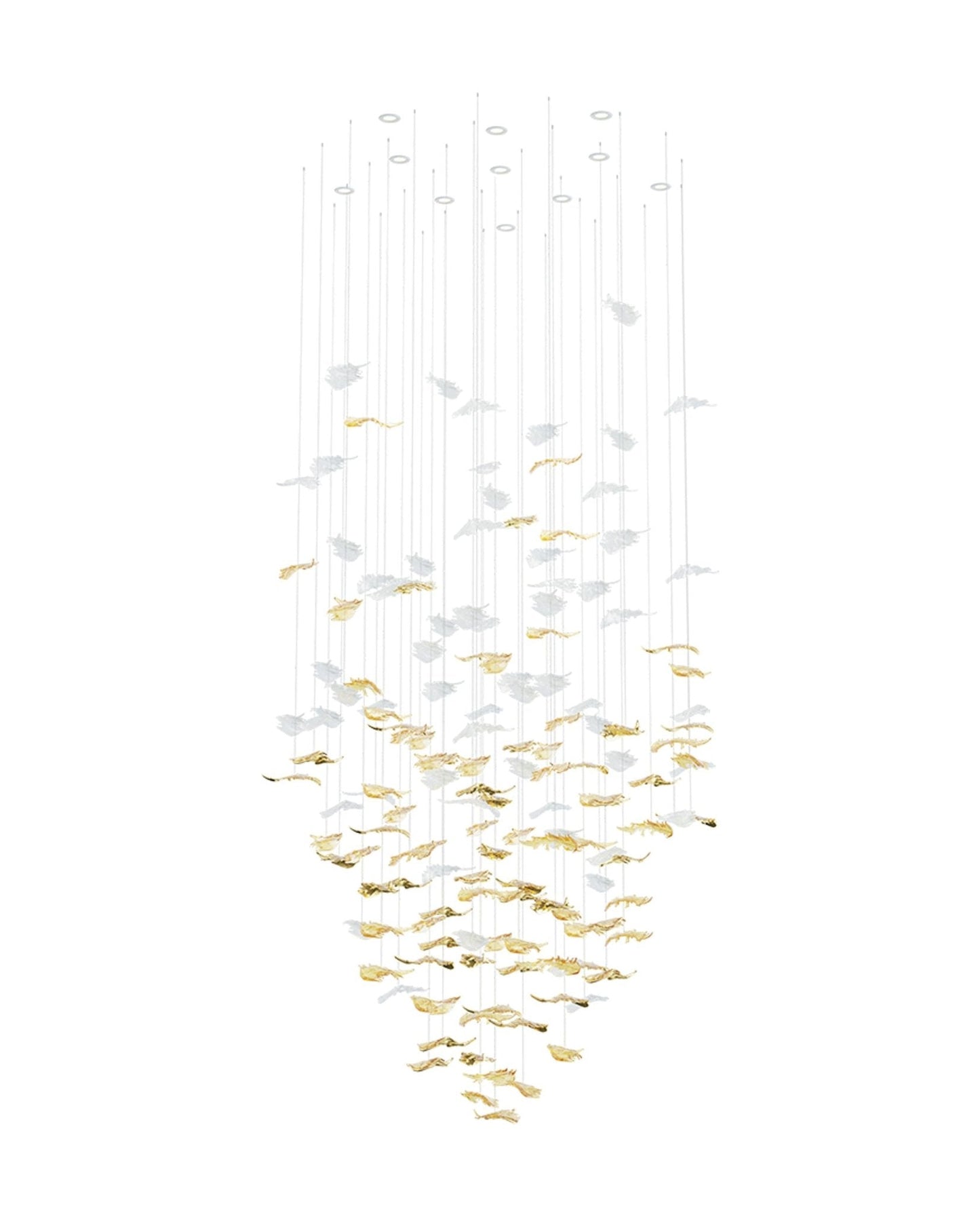 Luxury Cascading Glass Leaf Chandelier - Loonglight