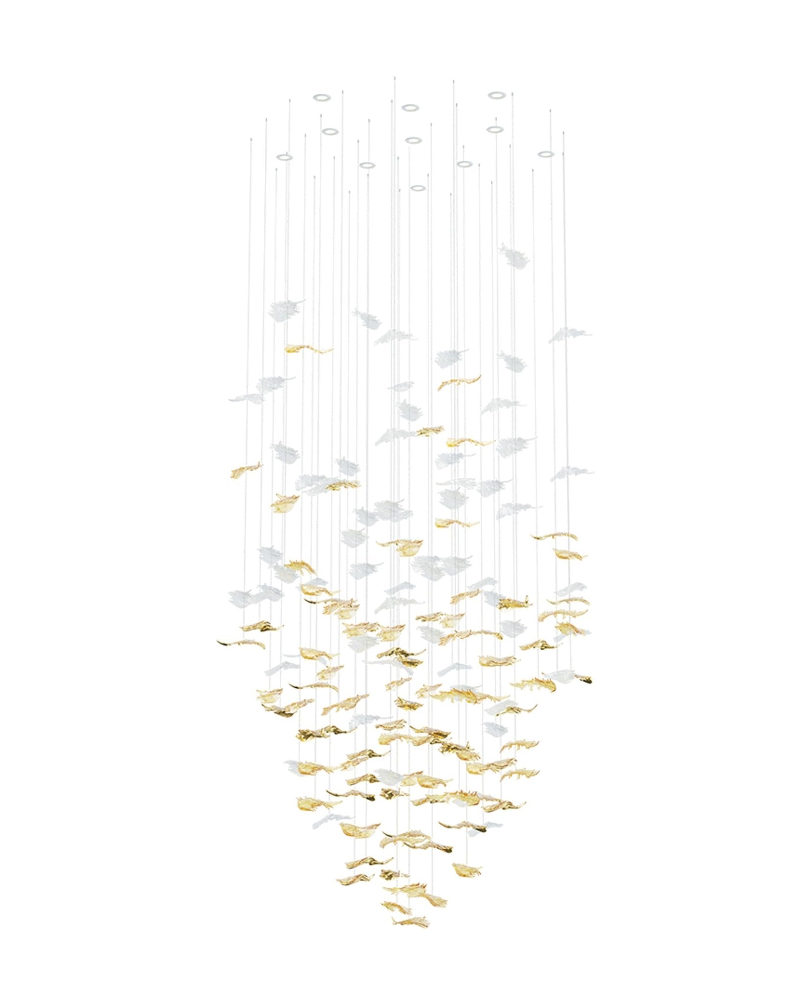 Luxury Cascading Glass Leaf Chandelier - Loonglight