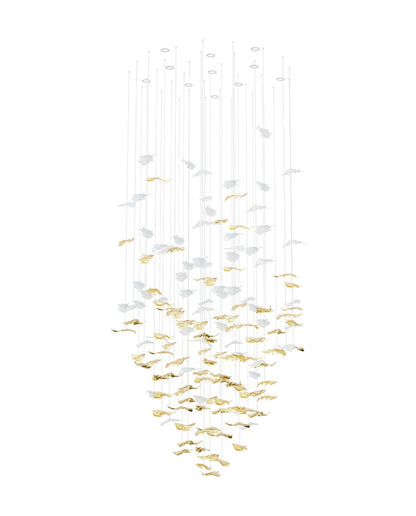 Luxury Cascading Glass Leaf Chandelier - Loonglight