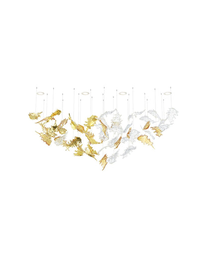 Luxury Cascading Glass Leaf Chandelier - Loonglight