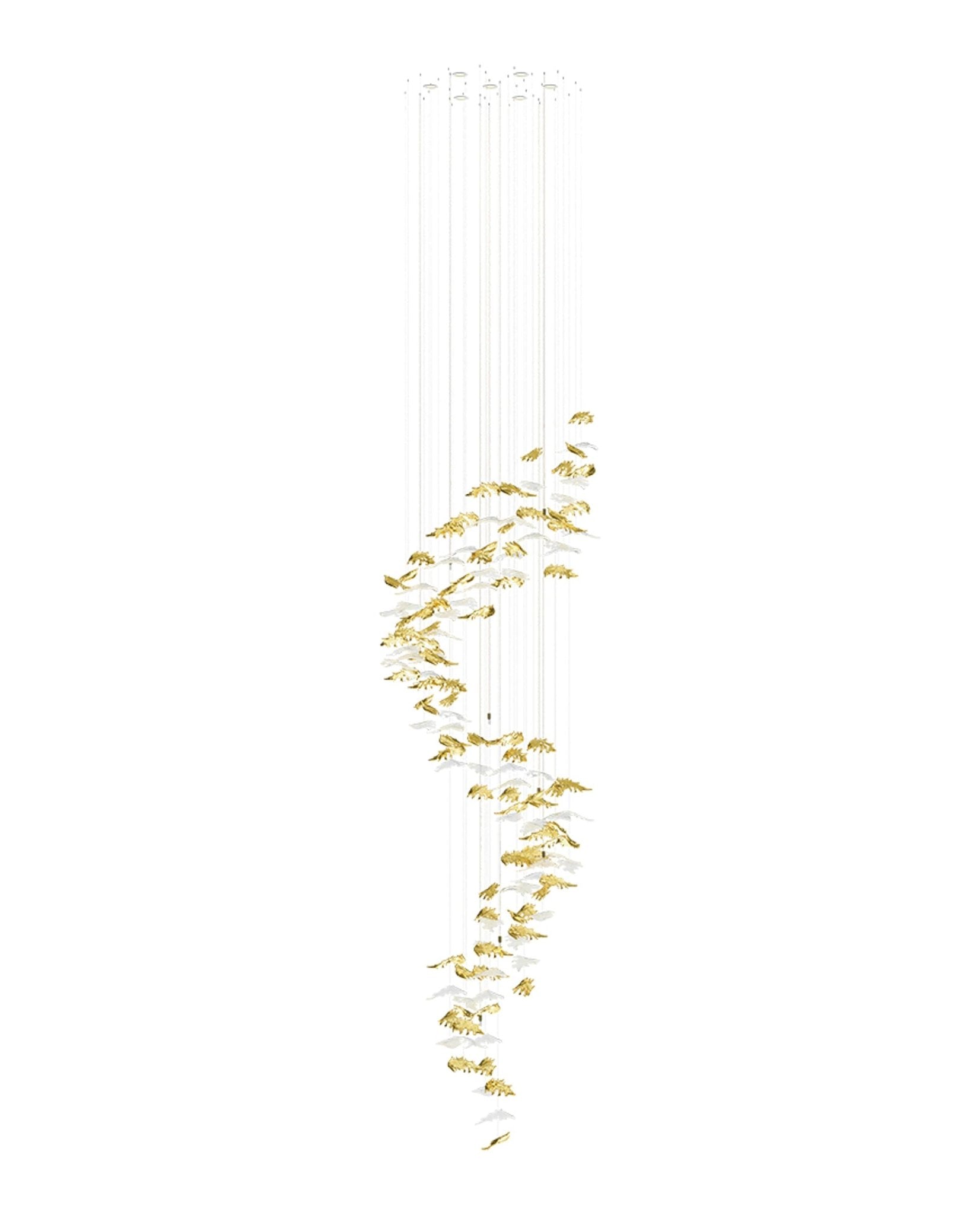 Luxury Cascading Glass Leaf Chandelier - Loonglight