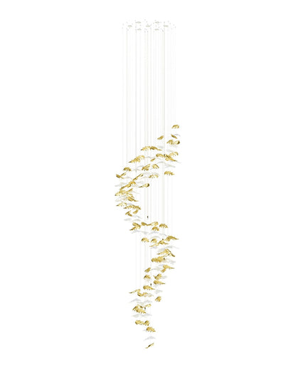 Luxury Cascading Glass Leaf Chandelier - Loonglight