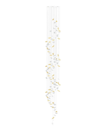 Luxury Cascading Glass Leaf Chandelier - Loonglight