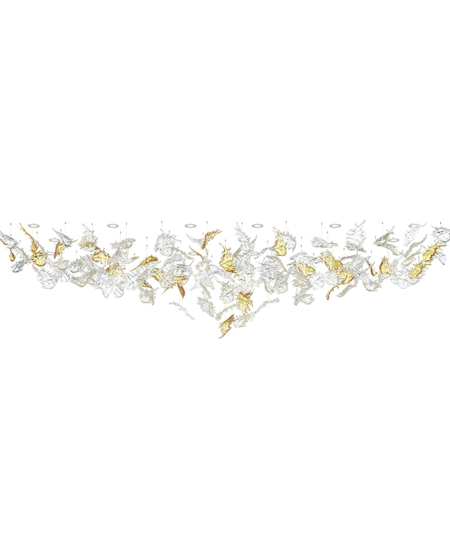 Luxury Cascading Glass Leaf Chandelier - Loonglight