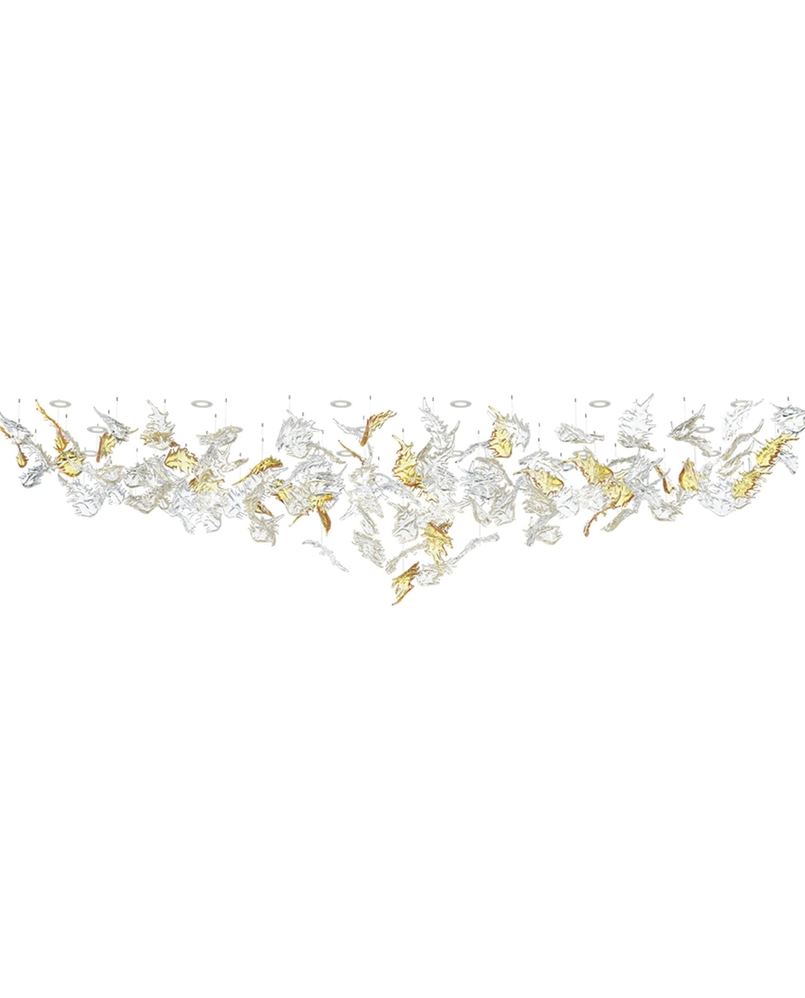 Luxury Cascading Glass Leaf Chandelier - Loonglight