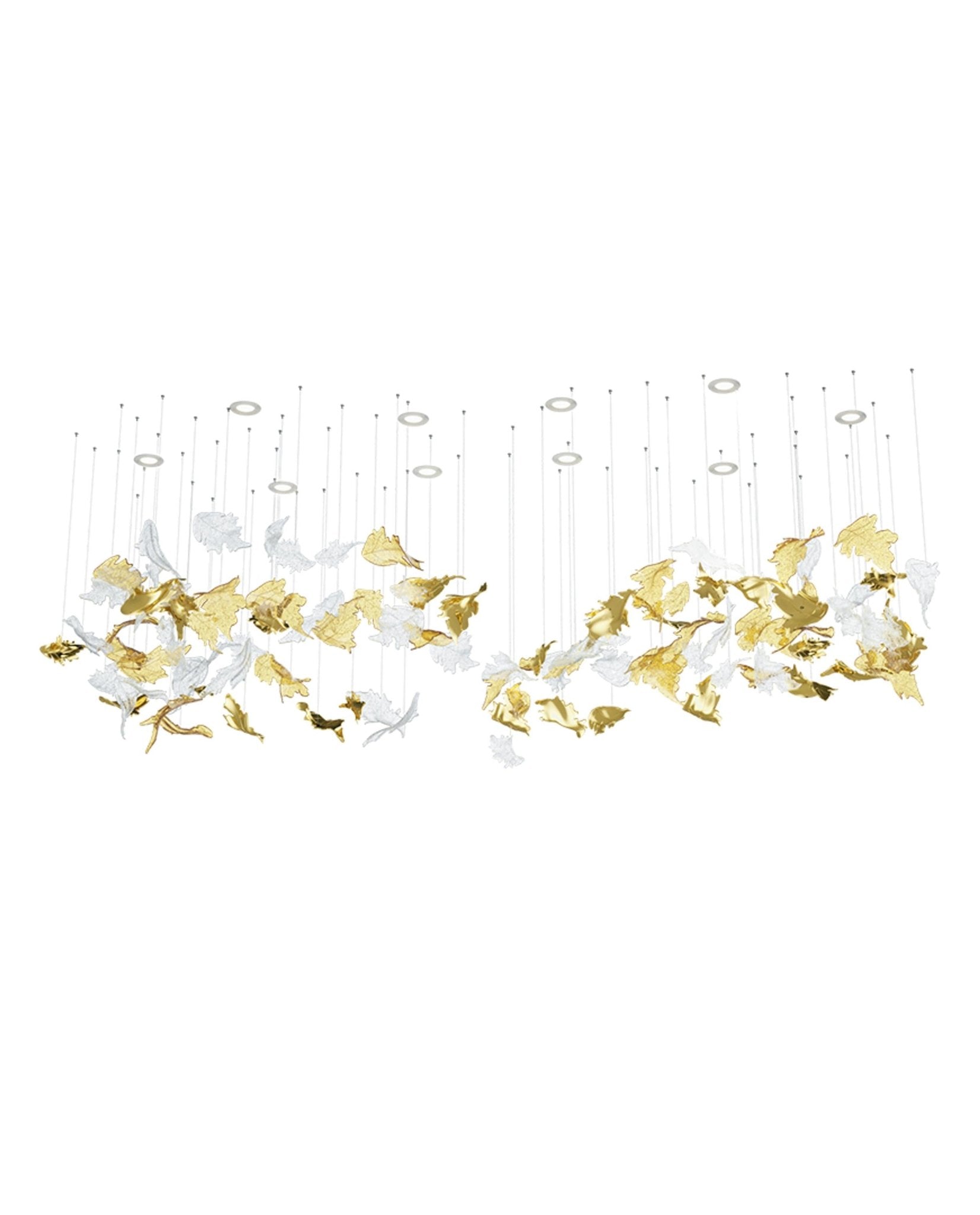 Luxury Cascading Glass Leaf Chandelier - Loonglight