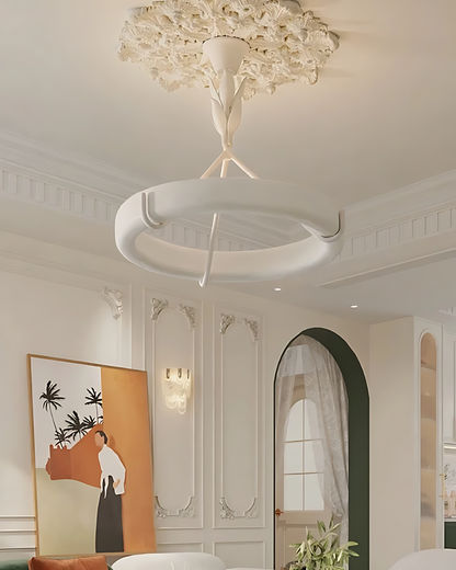 French White Plaster Chandelier