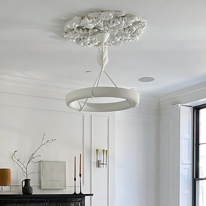 French White Plaster Chandelier