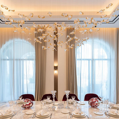 Petals Glass Leaf Chandelier - Loonglight