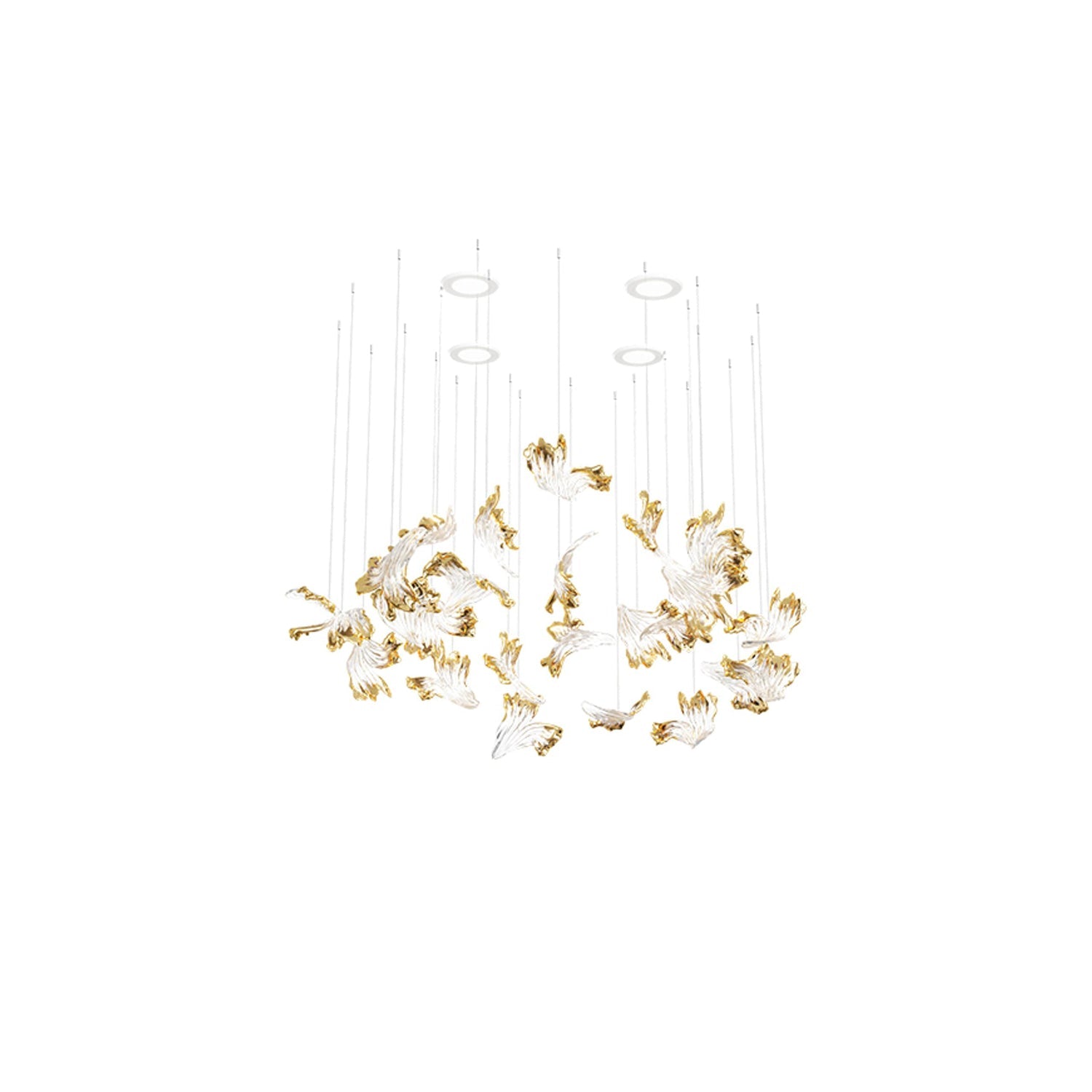 Petals Glass Leaf Chandelier - Loonglight