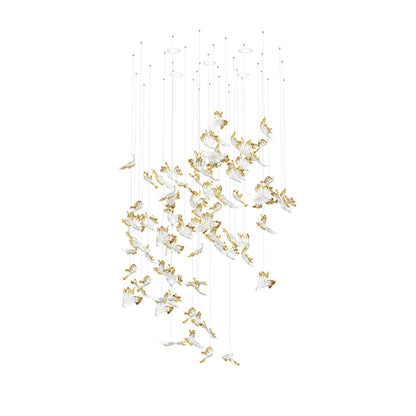 Petals Glass Leaf Chandelier - Loonglight