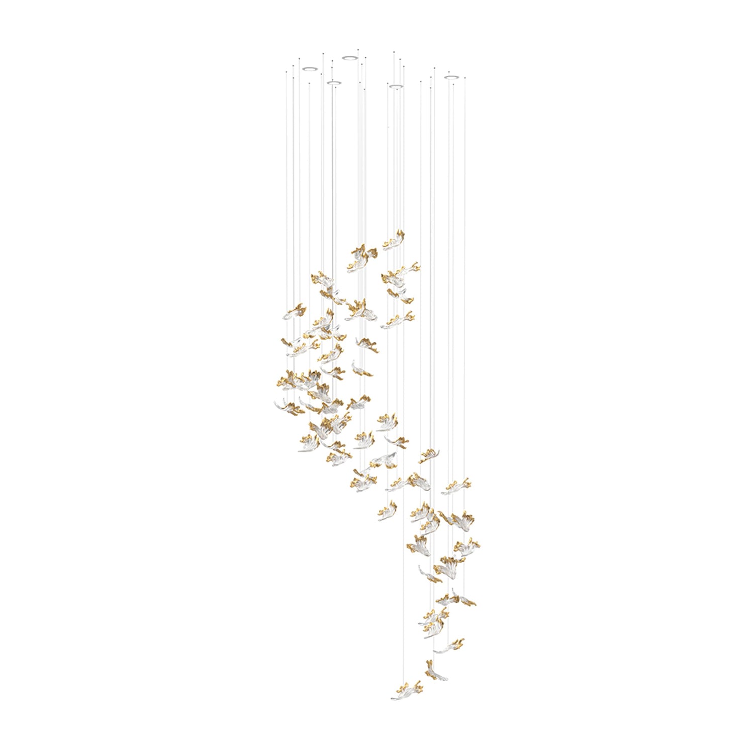 Petals Glass Leaf Chandelier - Loonglight