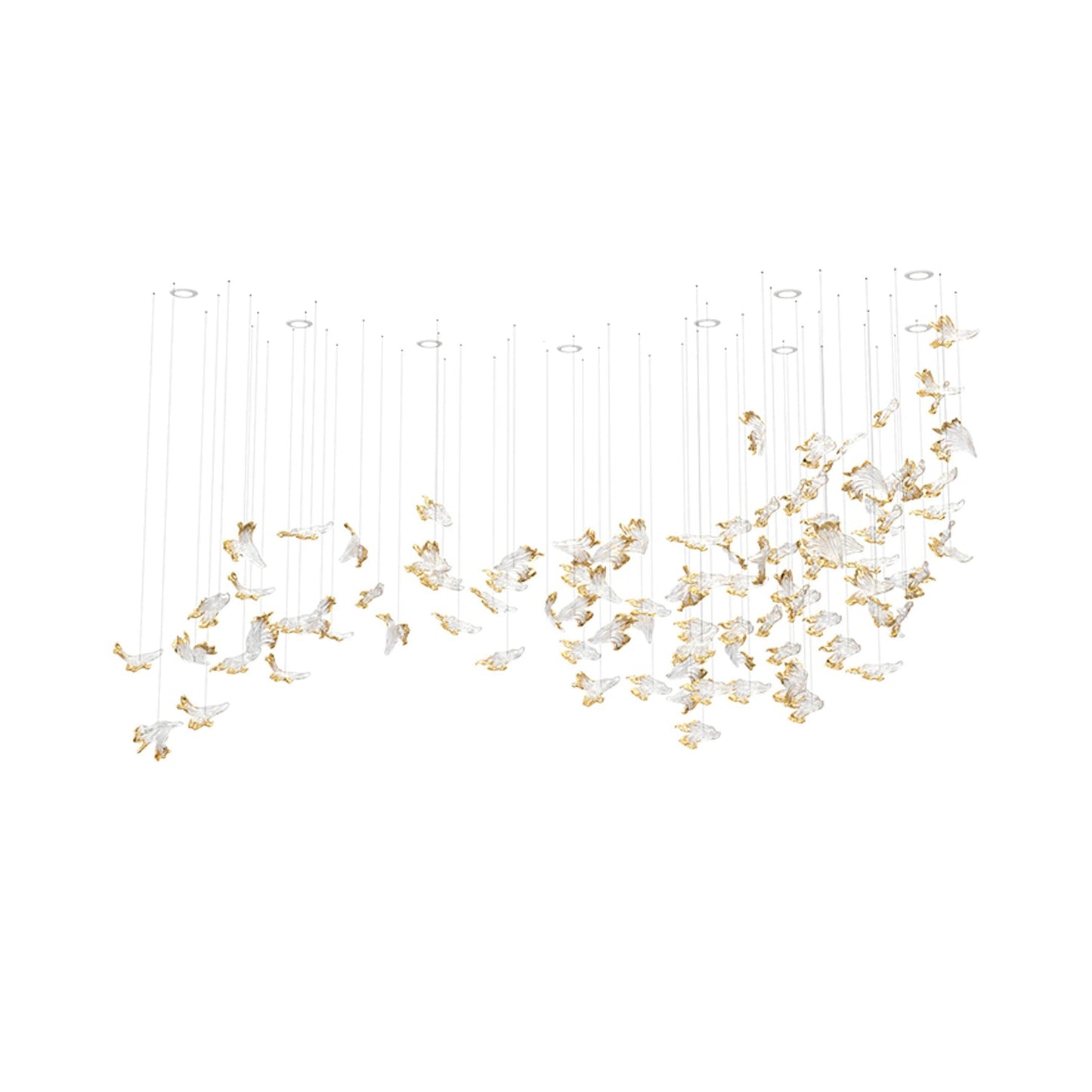 Petals Glass Leaf Chandelier - Loonglight
