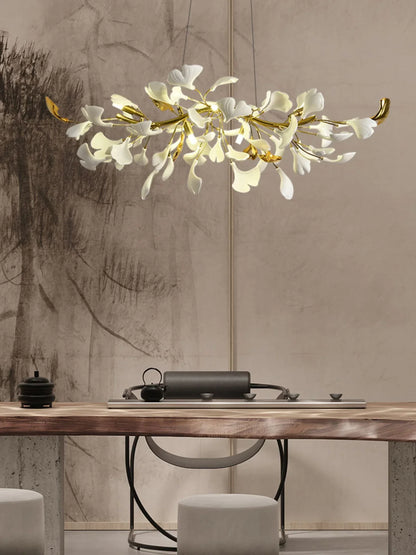 Gingko Chandelier A is in the livingroom