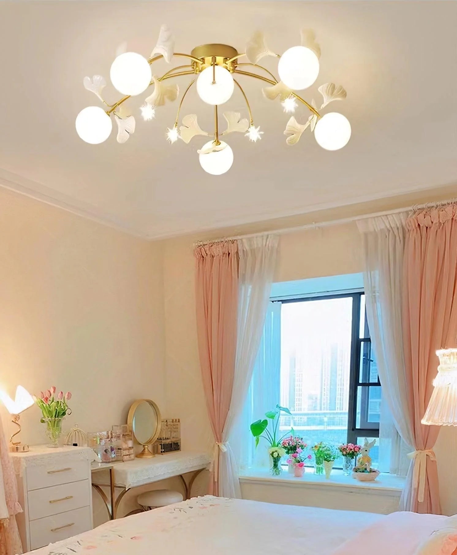 Gingko Glass Ball Ceiling Light - Loonglight